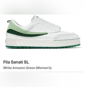 Fila Sanati SL Shoes Size 9 1/2 White Green Leather Platform Sneakers Womens